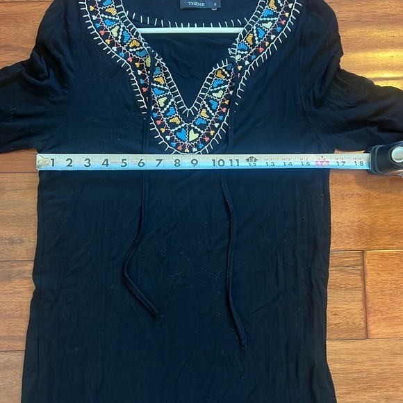 Theme Size Small Black Long Sleeve Dress with Embroidered Detail - Picture 8 of 10